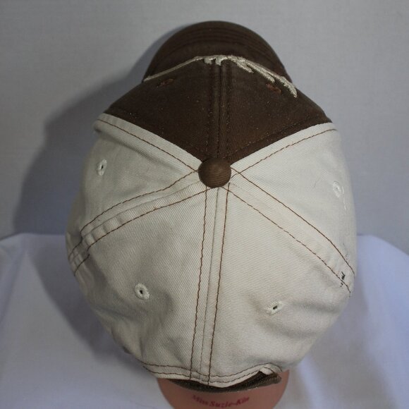 Men's RMEF Volunteer Brown Beige Outdoor Cap One Size Adjustable Strapback - Picture 6 of 10